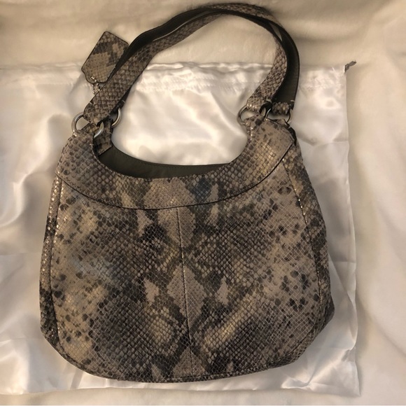 COACH Python Embossed Leather Exotic Hobo Bag F19678 - Picture 2 of 16